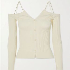 Jacquemus Tordu cold-shoulder ribbed-knit cardigan